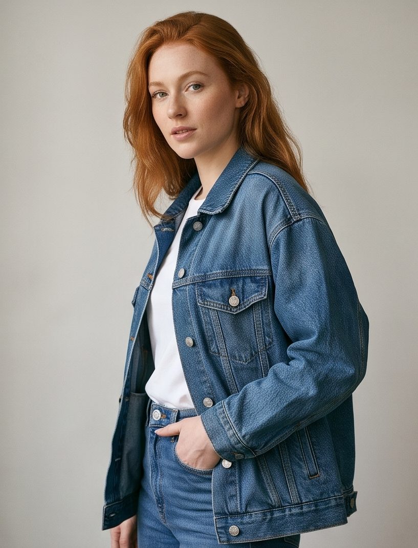 Clara M. in a denim jacket
